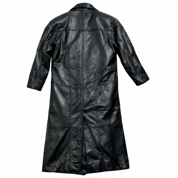 Wilsons Genuine Leather Black Thinsulate Full-Length Classic Trench Style Coat - Picture 5 of 17